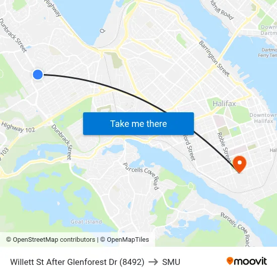 Willett St After Glenforest Dr (8492) to SMU map