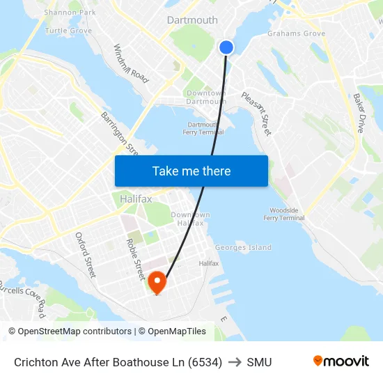 Crichton Ave After Boathouse Ln (6534) to SMU map