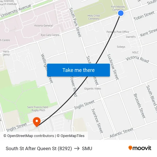 South St After Queen St (8292) to SMU map