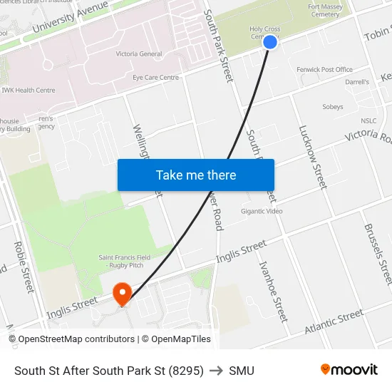 South St After South Park St (8295) to SMU map