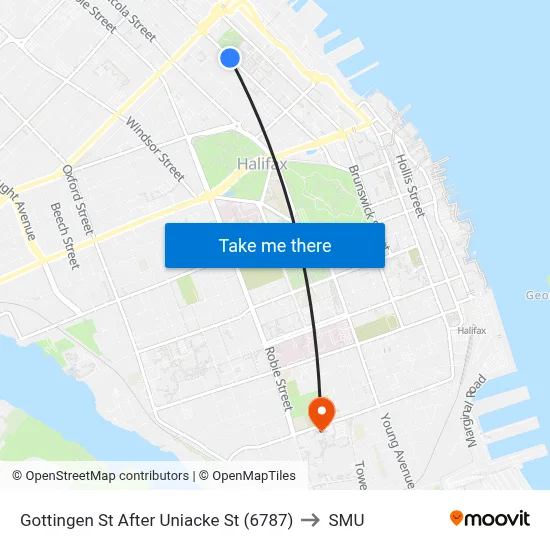 Gottingen St After Uniacke St (6787) to SMU map