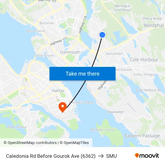 Caledonia Rd Before Gourok Ave (6362) to SMU map