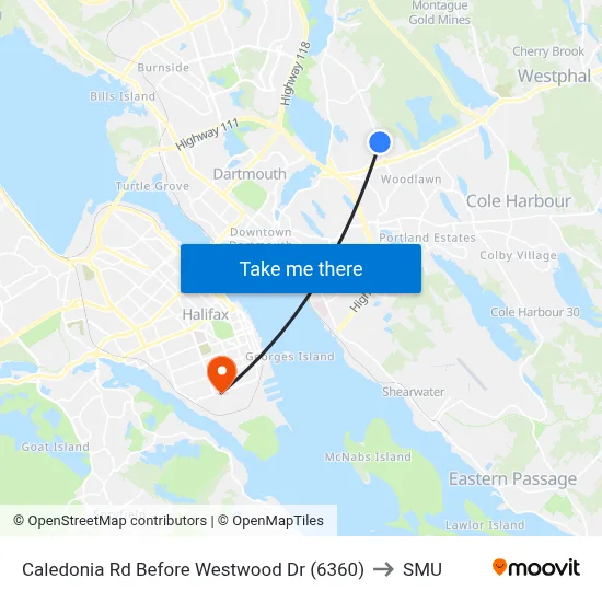 Caledonia Rd Before Westwood Dr (6360) to SMU map