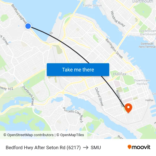 Bedford Hwy After Seton Rd (6217) to SMU map