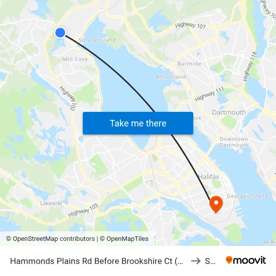 Hammonds Plains Rd Before Brookshire Ct (6818) to SMU map