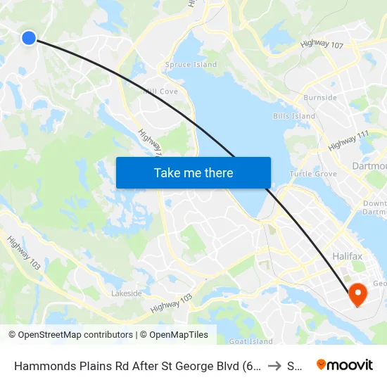 Hammonds Plains Rd After St George Blvd (6816) to SMU map