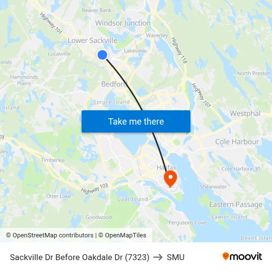Sackville Dr Before Oakdale Dr (7323) to SMU map