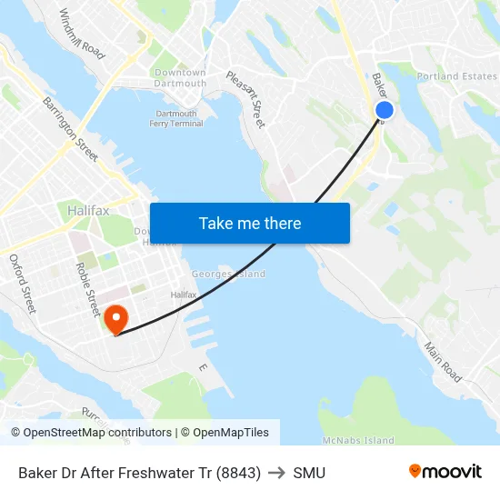 Baker Dr After Freshwater Tr (8843) to SMU map