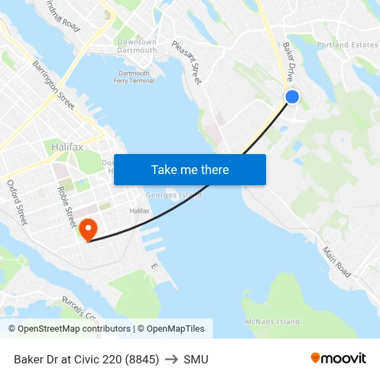 Baker Dr at Civic 220 (8845) to SMU map