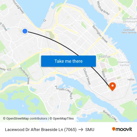 Lacewood Dr After Braeside Ln (7065) to SMU map