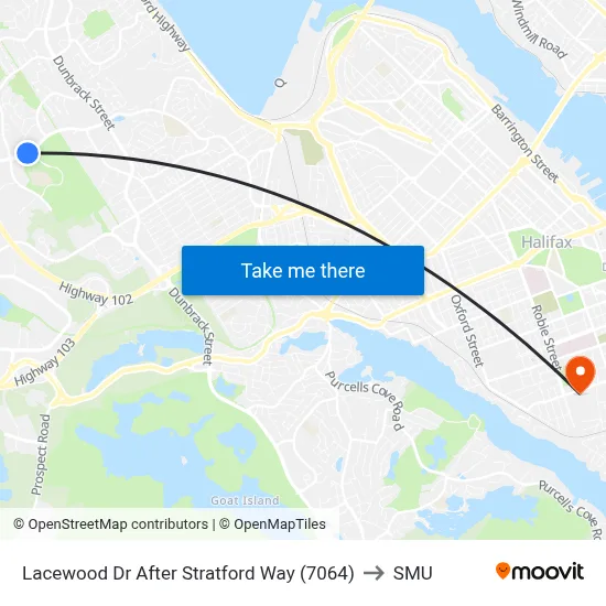 Lacewood Dr After Stratford Way (7064) to SMU map