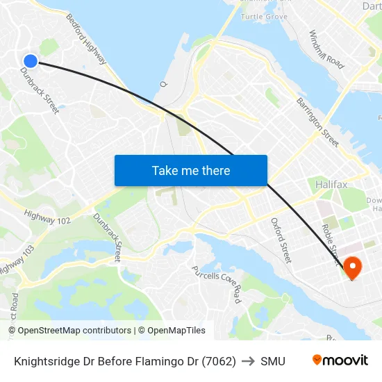 Knightsridge Dr Before Flamingo Dr (7062) to SMU map