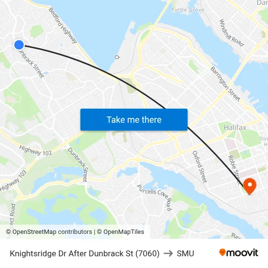 Knightsridge Dr After Dunbrack St (7060) to SMU map