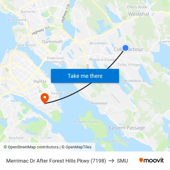 Merrimac Dr After Forest Hills Pkwy (7198) to SMU map