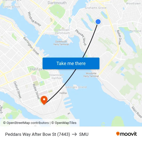 Peddars Way After Bow St (7443) to SMU map