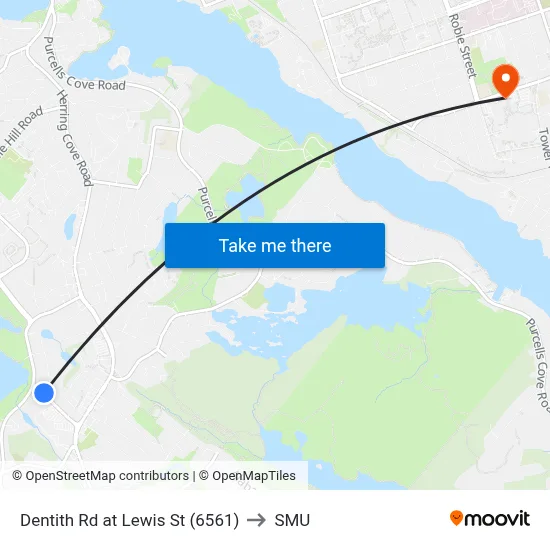 Dentith Rd at Lewis St (6561) to SMU map