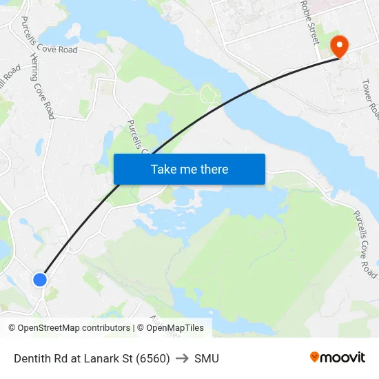 Dentith Rd at Lanark St (6560) to SMU map
