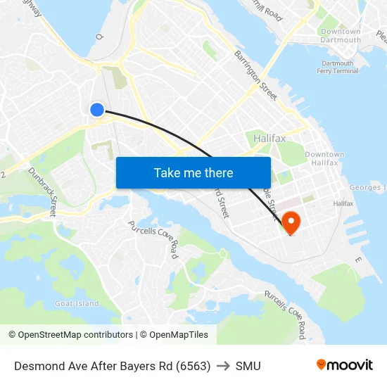 Desmond Ave After Bayers Rd (6563) to SMU map