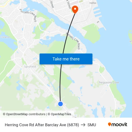 Herring Cove Rd After Barclay Ave (6878) to SMU map