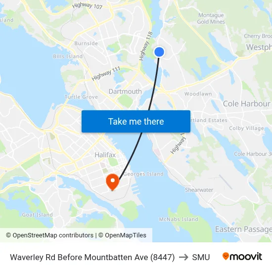 Waverley Rd Before Mountbatten Ave (8447) to SMU map
