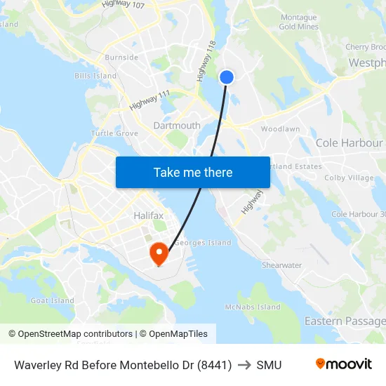 Waverley Rd Before Montebello Dr (8441) to SMU map