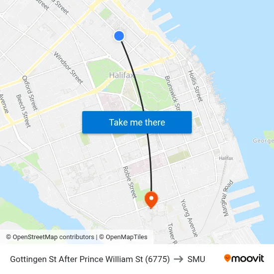 Gottingen St After Prince William St (6775) to SMU map