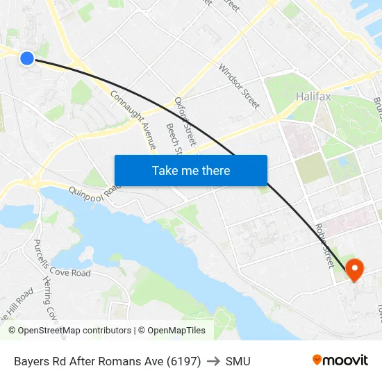 Bayers Rd After Romans Ave (6197) to SMU map