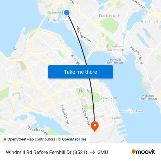 Windmill Rd Before Fernhill Dr (8521) to SMU map
