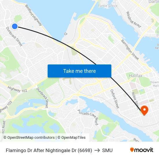 Flamingo Dr After Nightingale Dr (6698) to SMU map