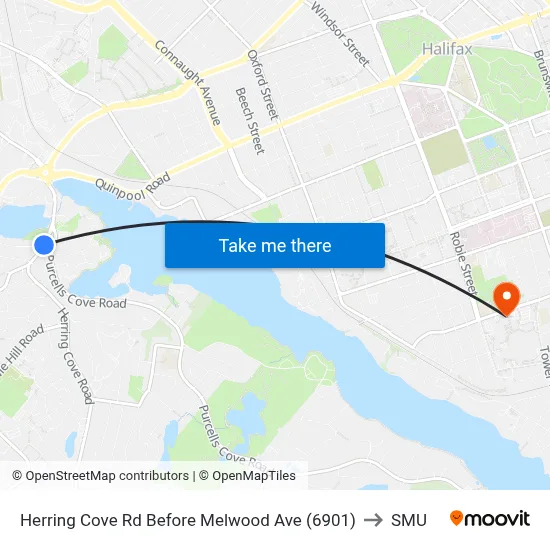 Herring Cove Rd Before Melwood Ave (6901) to SMU map