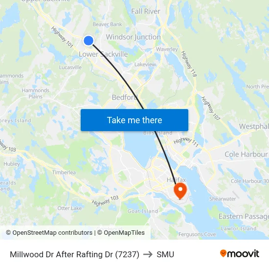 Millwood Dr After Rafting Dr (7237) to SMU map