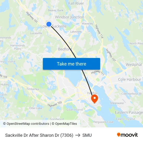 Sackville Dr After Sharon Dr (7306) to SMU map