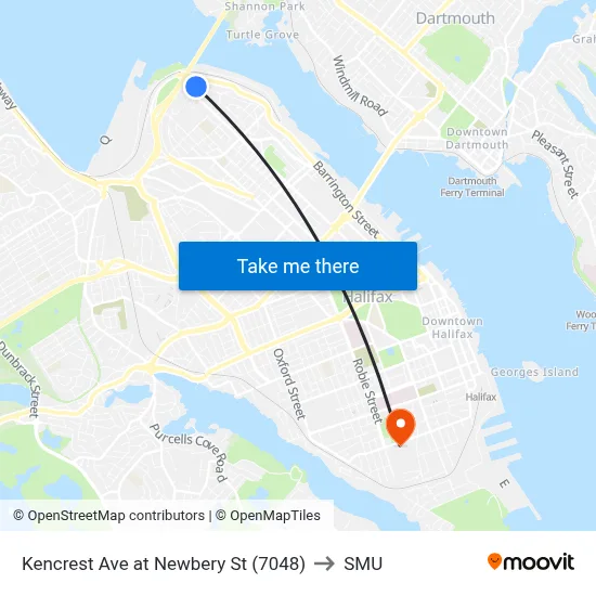 Kencrest Ave at Newbery St (7048) to SMU map