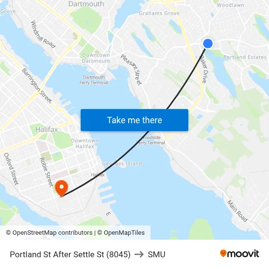 Portland St After Settle St (8045) to SMU map