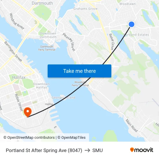 Portland St After Spring Ave (8047) to SMU map