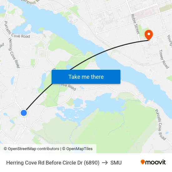 Herring Cove Rd Before Circle Dr (6890) to SMU map