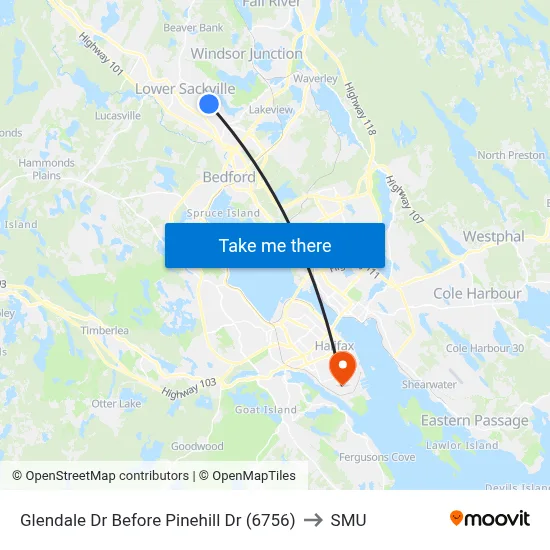 Glendale Dr Before Pinehill Dr (6756) to SMU map