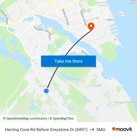 Herring Cove Rd Before Greystone Dr (6897) to SMU map