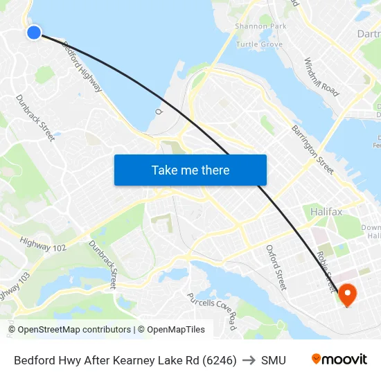 Bedford Hwy After Kearney Lake Rd (6246) to SMU map
