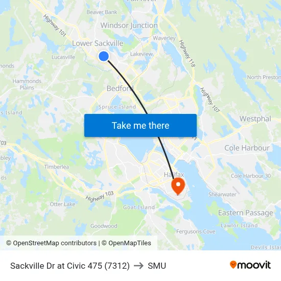 Sackville Dr at Civic 475 (7312) to SMU map