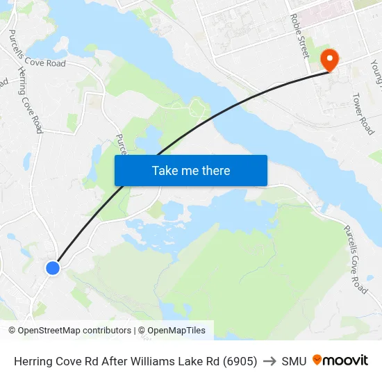Herring Cove Rd After Williams Lake Rd (6905) to SMU map