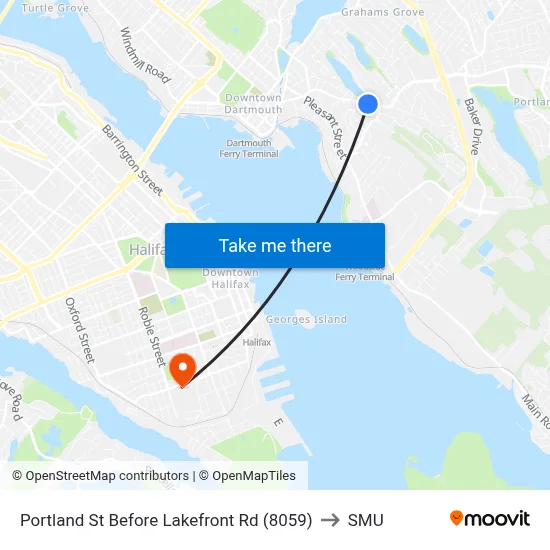 Portland St Before Lakefront Rd (8059) to SMU map