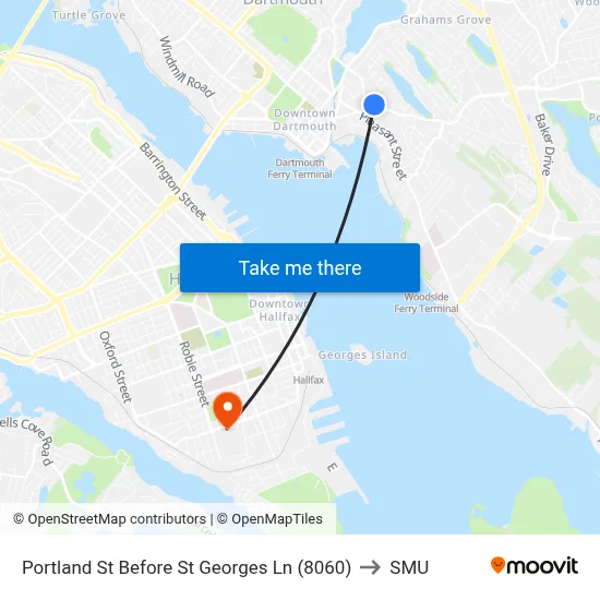Portland St Before St Georges Ln (8060) to SMU map