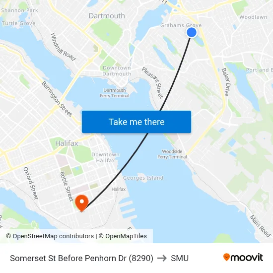 Somerset St Before Penhorn Dr (8290) to SMU map