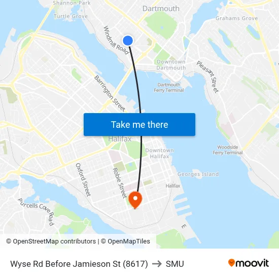 Wyse Rd Before Jamieson St (8617) to SMU map