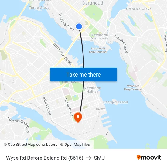 Wyse Rd Before Boland Rd (8616) to SMU map