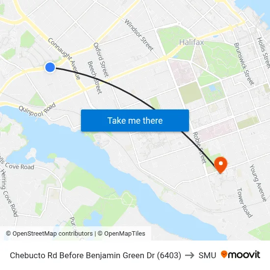 Chebucto Rd Before Benjamin Green Dr (6403) to SMU map