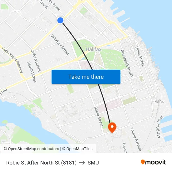 Robie St After North St (8181) to SMU map
