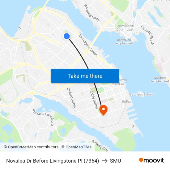 Novalea Dr Before Livingstone Pl (7364) to SMU map