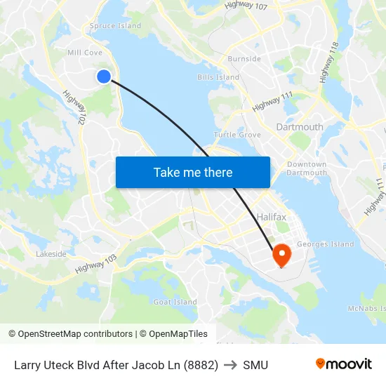 Larry Uteck Blvd After Jacob Ln (8882) to SMU map